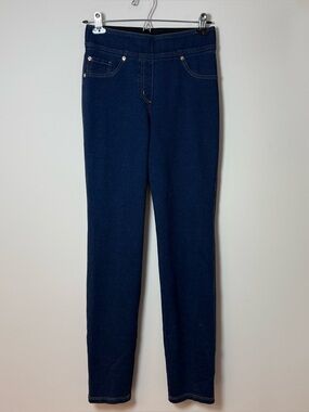 Nygard Slims Pull On Jeans Dark Wash Elastic Waist Stretch Size S